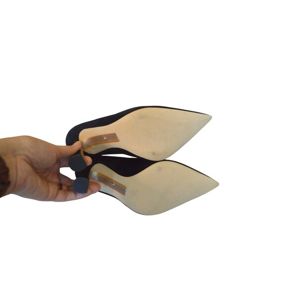 Sam Edelman Antonia Pointed Toe Spool Heel Pump Black Suede Women's Size 10.5M - Picture 7 of 7